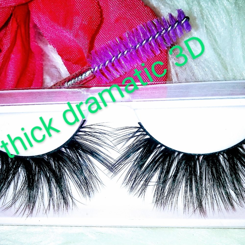 3D Natural Bushy Cross False Eyelashes Mink Hair